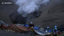 On Indonesia's Mount Bromo, tribes throw religious offerings into an active volcano