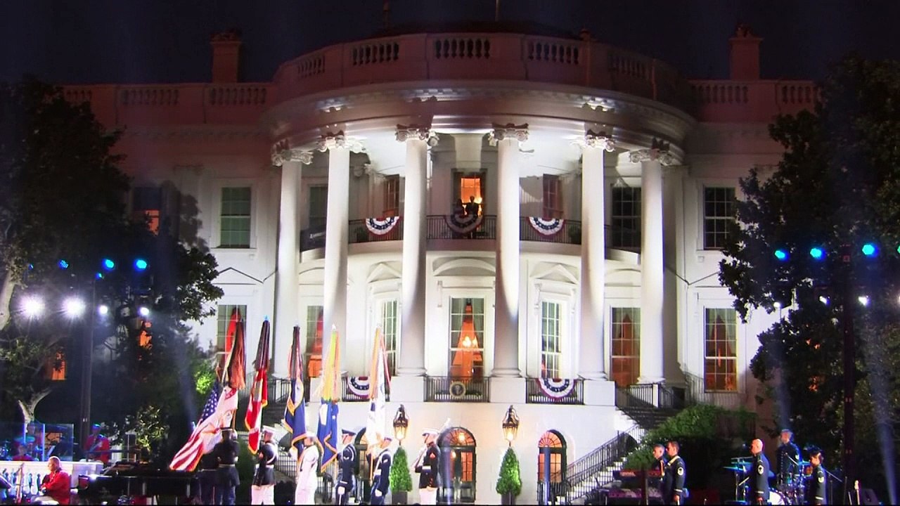 Donald Trump enjoys July 4th fireworks at White House