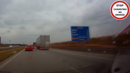 Wypadek na A1 po chamskim hamowaniu białego volvo #104 Wasze Filmy