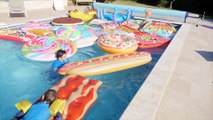 DÉFI PISCINE  - On remplit la piscine de bouées gonflables géantes !