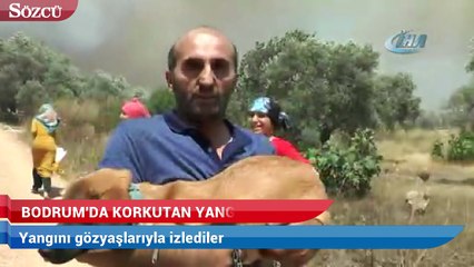 Bodrum'da korkutan yangın