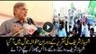 PML-N workers chants slogans during Shehbaz Sharif's manifesto speech