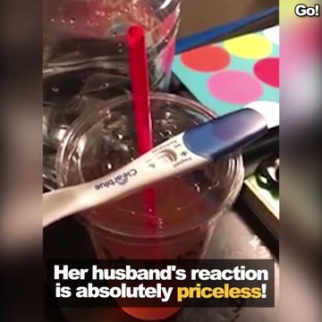 This man's reaction to his wife's pregnancy news is hilarious! Credit: JukinVideo