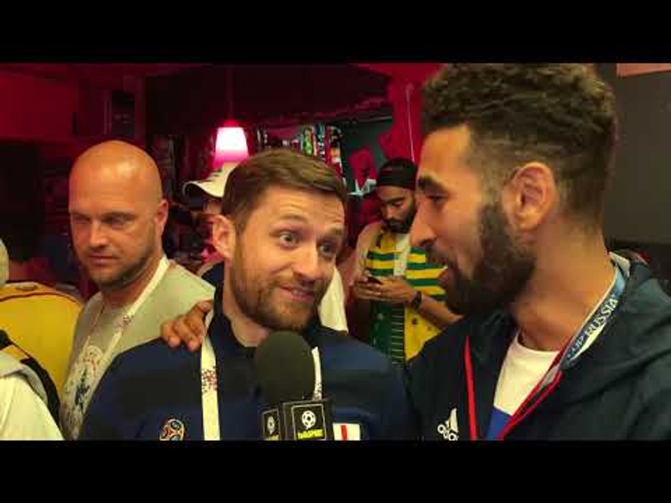 Hugh Wizzy with the England fans for the Colombia win