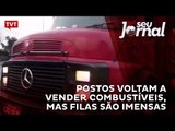 Postos voltam a vender combustíveis, mas filas são imensas