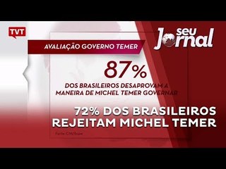 72% dos brasileiros rejeitam Michel Temer