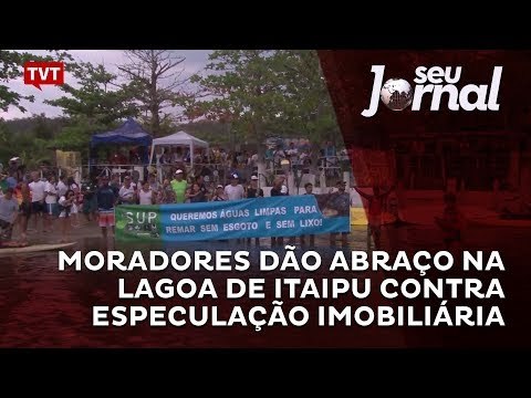 Moradores dão abraço na Lagoa de Itaipu contra especulação imobiliária