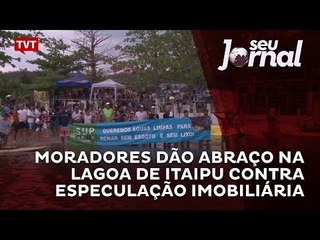 Moradores dão abraço na Lagoa de Itaipu contra especulação imobiliária