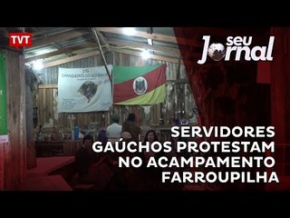 Servidores gaúchos protestam no Acampamento Farroupilha