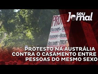 Australianos protestam contra legalização do casamento homossexual
