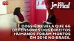Dossiê revela que 66 defensores dos direitos humanos foram mortos em 2016 no Brasil