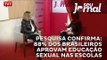 Pesquisa confirma: 88% dos brasileiros aprovam educação sexual nas escolas