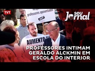 Professores intimam Geraldo Alckmin em escola do interior