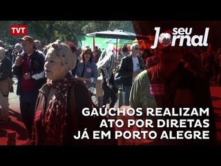 Gaúchos realizam ato por Diretas Já em Porto Alegre