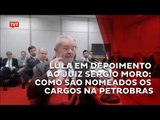 Lula em depoimento ao juiz Sérgio Moro: nomeações para diretoria da Petrobras