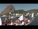 Barqueata contra a poluição na Baía da Guanabara reúne manifestantes no RJ