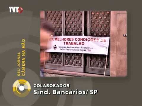 Jornalismo Colaborativo: Bancários fazem ato contra as demissões no banco Santander