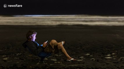 Stunning time-lapse shows California's glowing waves
