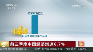 [中国新闻]前三季度中国经济增速6.7%