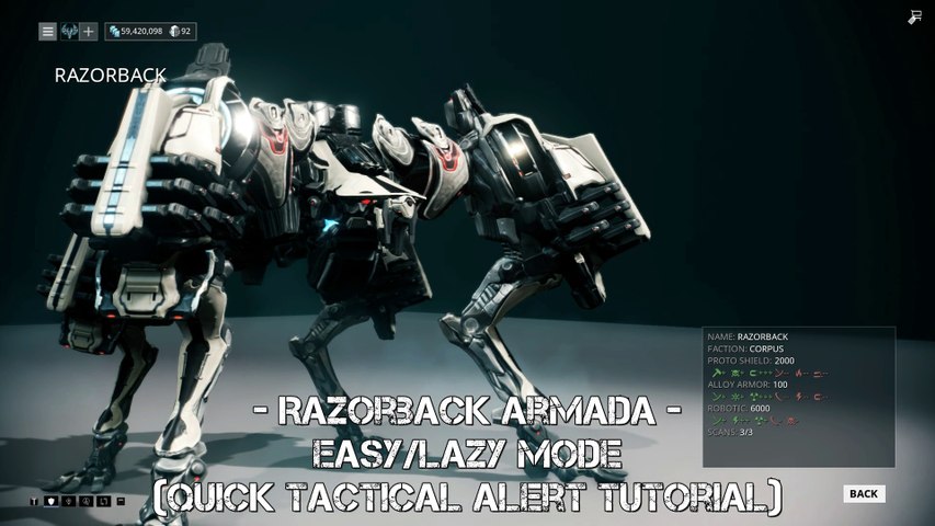 Warframe Razorback Armada Easy Lazy Mode Tactical Alert tutorial