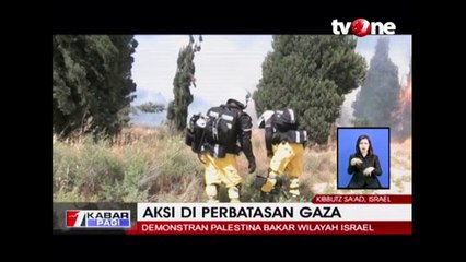 Demonstran Palestina Bakar Wilayah Israel