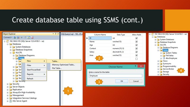 Part-2 How to create table in SQL Server , Insert data or value into the table and view i