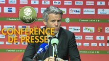 Conférence de presse Quevilly Rouen Métropole - FC Lorient (3-0) : Emmanuel DA COSTA (QRM) - Mickaël LANDREAU (FCL) - 2017/2018