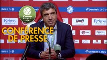 Conférence de presse Stade de Reims - Nîmes Olympique (2-2) : David GUION (REIMS) - Bernard BLAQUART (NIMES) - 2017/2018