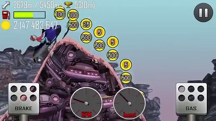 Hill Climb Racing - Junkyard 5740m on Snow Mobile