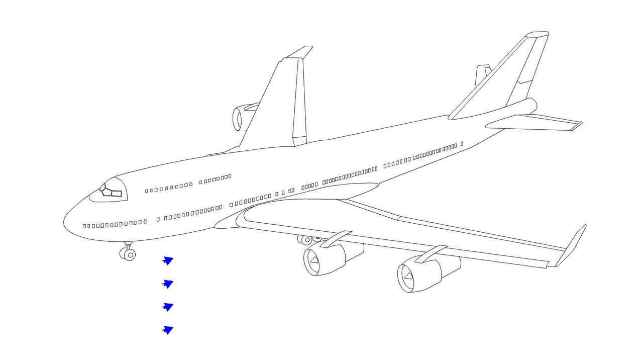 Avion flujo de aire