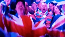 #Eurovision 2018 A man storms the stage during UK's SuRie song #Brexit