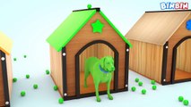 Learn Colors With Dogs and Shapes For Children #v - Colors Animals Wooden House For Kids Toddlers