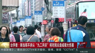 [中国新闻]台学者：新当局不承认“九二共识”将对民众造成很大伤 | CCTV-4