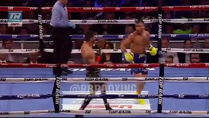 Knockdown of Vasily Lomachenko in the 6th round Lomachenko vs Linares