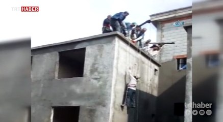 Düşen iskeledeki işçiyi emniyet kemeri kurtardı