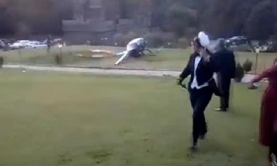 Düğünde facia: Gelin ve damadı taşıyan helikopter düştü