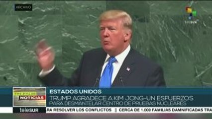 Trump agradece a Kim Jong-Un esfuerzos para desmantelar centro nuclear
