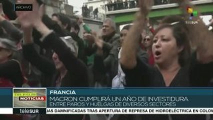 Emmanuel Macron cumple un año de investidura entre paros y huelgas