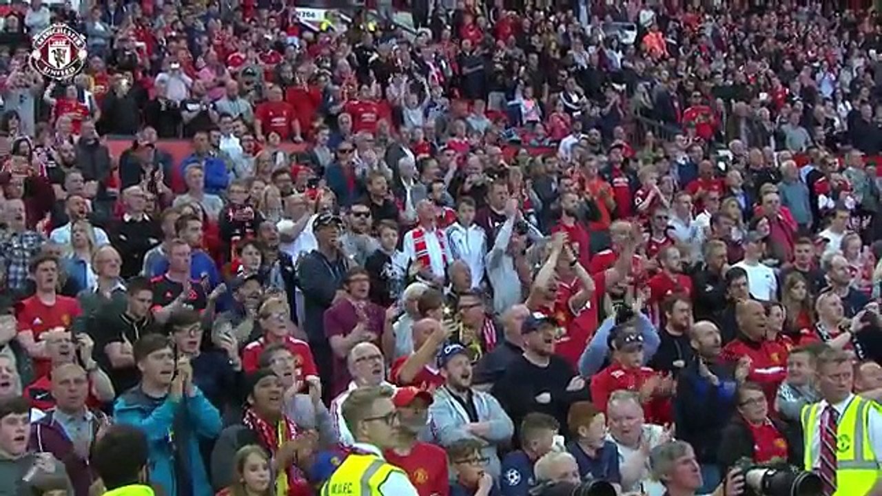 Manchester United's Michael Carrick thanks Old Trafford crowd after Watford win