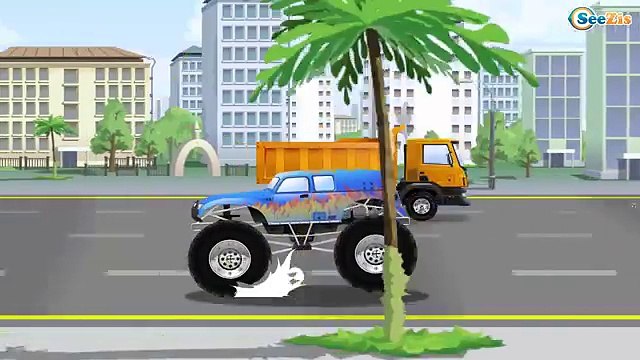 Voiture de police pour bébé - Dessin animé voiture - Camions et Voitures