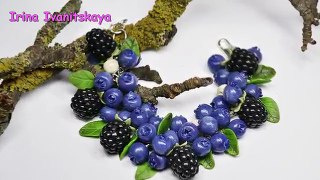 Bracelet Blueberries and Blackberries ✿ Polymer clay Tutorial