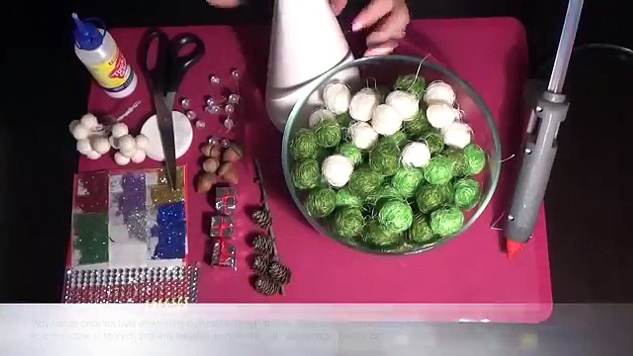 DIY - JAK ZROBIĆ CHOINKĘ Z SIZALOWYCH KULEK #13 OZDOBY ŚWIĄTECZNE