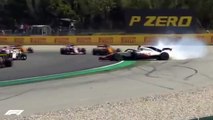 BRUTAL ACCIDENTE ENTRE GROSJEAN, HULKENBERG Y GASLY DE F1 EN EL GP DE ESPAÑA 2018