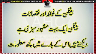 Baingan Ke Fayde Aur Nuqsanat | Brinjal Benefits and Side Effects In Urdu