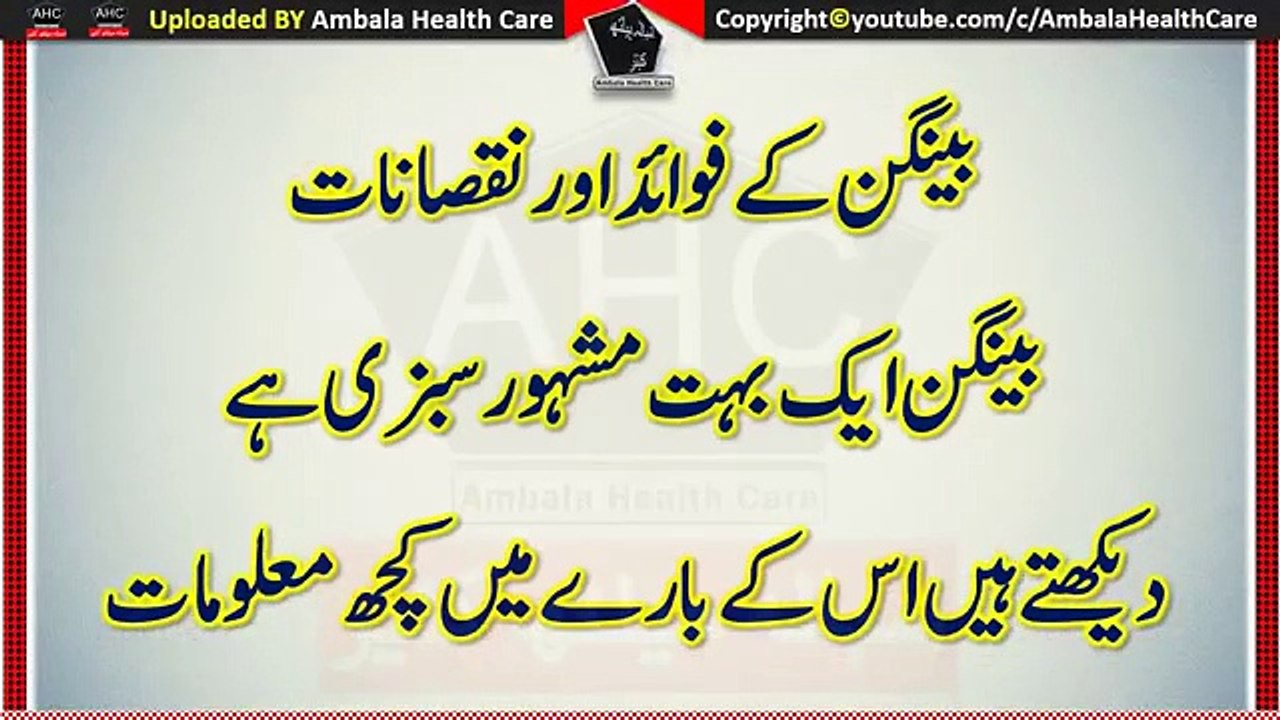 Baingan Ke Fayde Aur Nuqsanat | Brinjal Benefits and Side Effects In Urdu