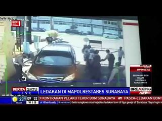 Dua Orang Bersepeda Motor Masuk Mapolrestabes Surabaya Sebelum Ledakan