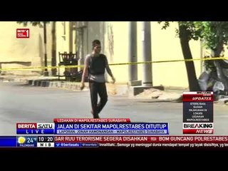 Halaman Mapolrestabes Surabaya Digaris Polisi Pasca-Ledakan