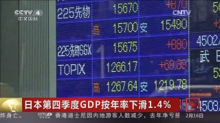 [中国新闻]日本第四季度GDP按年率下滑1.4%