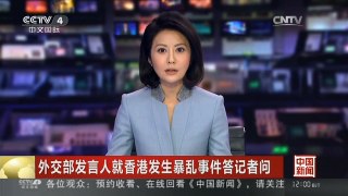 [中国新闻]外交部发言人就香港发生暴乱事件答记者问