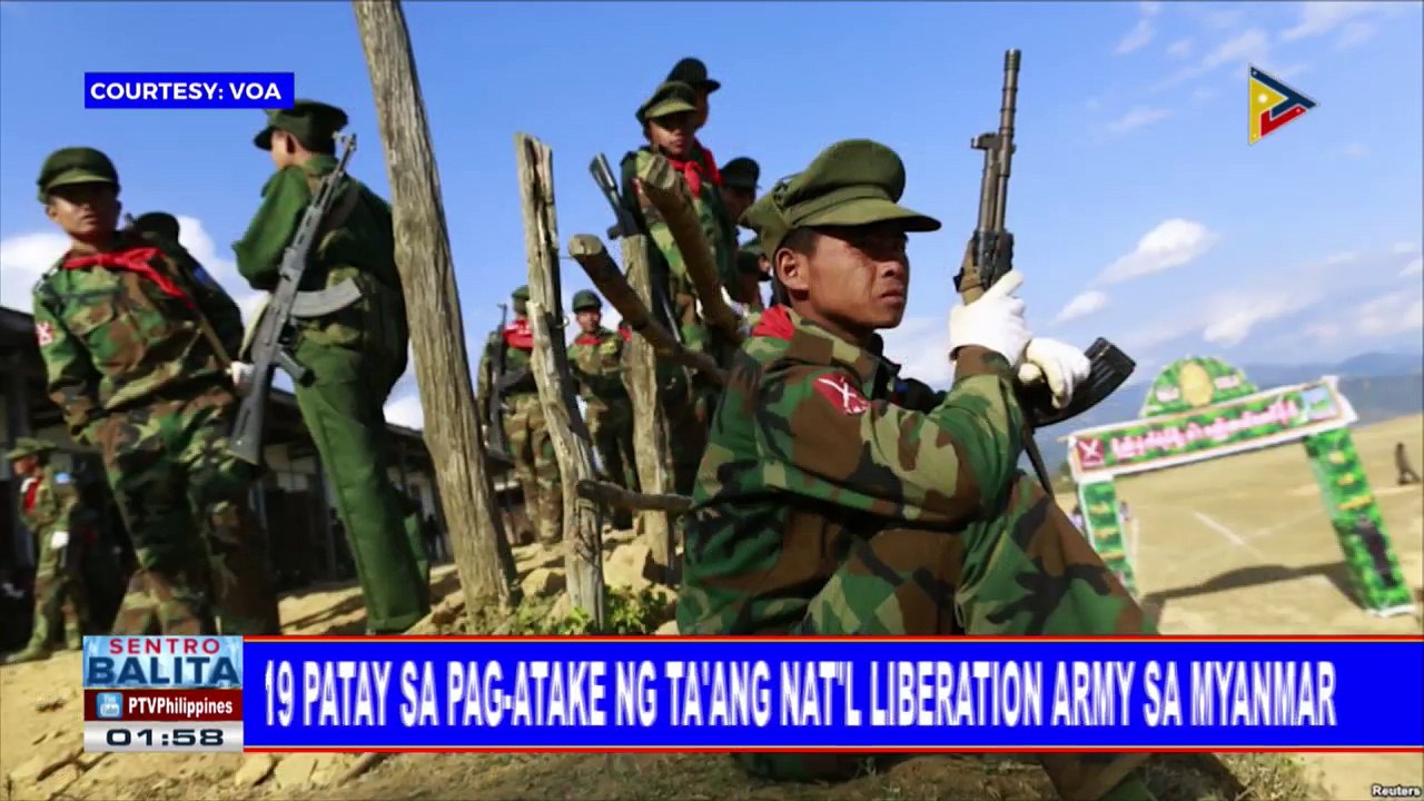 GLOBALITA: 19 patay sa pag-atake ng Ta'ang nat'l liberation army sa Myanmar; 13 patay sa tatlong suicide bombing sa Indonesia; 102-aynos, aktibo pa rin sa pagtakbo